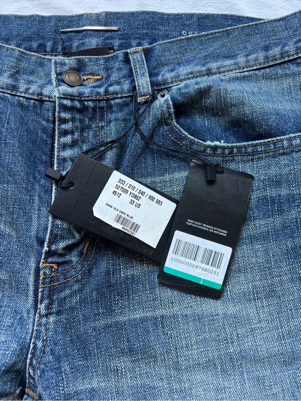 Saint Laurent Men's Faded Blue Slim Jeans - Picture 15 of 16